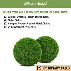 NatraHedge Artificial Topiary Ball Set - Faux Foliage Balls For Garden, Wedding, Home Décor, And Backyard (Juniper Cypress - 10" X 10" - 2 Pack) 9 NatraHedge Artificial Topiary Ball Set - Faux Foliage Balls For Garden, Wedding, Home Décor, And Backyard (Juniper Cypress - 10" X 10" - 2 Pack) -Artificial Trees Store 512eg9PWHQS