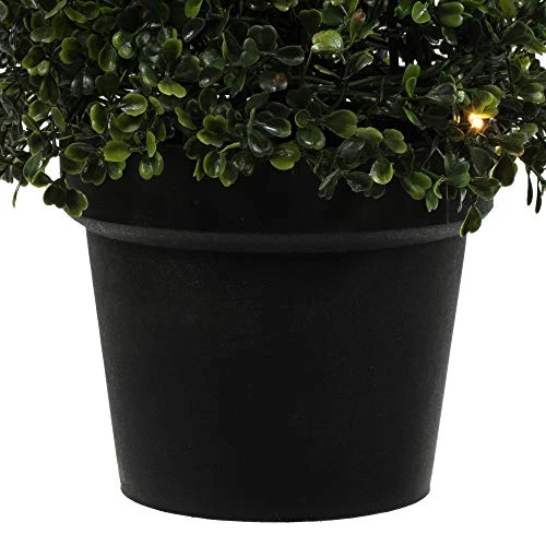 Vickerman Everyday Artificial Pre-Lit Boxwood Topiary Cone 36 Inch Tall - UV Resistant Indoor Outdoor - Potted Natural Green - Faux Tree Decoration Home Patio Entryway 6 Vickerman Everyday Artificial Pre-Lit Boxwood Topiary Cone 36 Inch Tall - UV Resistant Indoor Outdoor - Potted Natural Green - Faux Tree Decoration Home Patio Entryway - Image 4