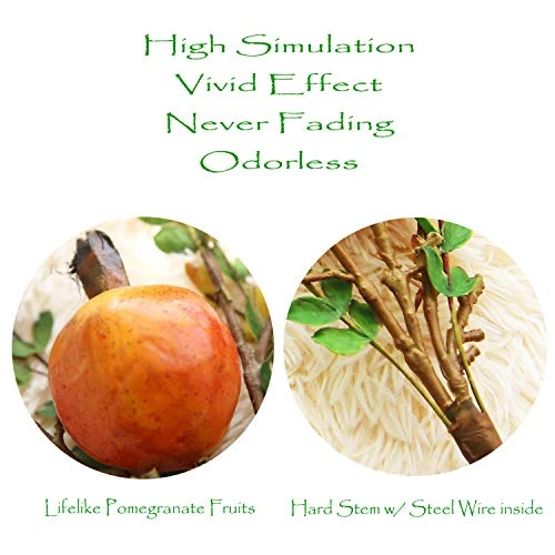 JD ARTIFICIAL PLANTS 4PCS 26 Inch Artificial Pomegranate Branches Fake Greenery Plants For Home Décor Office Restaurant Wedding Garden Patio Shop Window Photography Props(2pcs Red&2pcs Orange) 4 JD ARTIFICIAL PLANTS 4PCS 26 Inch Artificial Pomegranate Branches Fake Greenery Plants For Home Décor Office Restaurant Wedding Garden Patio Shop Window Photography Props(2pcs Red&2pcs Orange) - Image 2