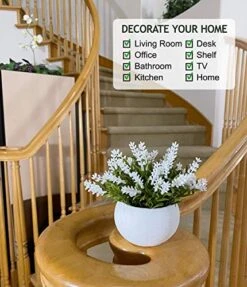 Artificial Mini Potted Plant Decor (Set Of 3) | Pink, White, Green Set | Fake Plant | Office Decor, Bathroom Decor, Farmhouse Decor, Kitchen Decor | Faux Topiary Decore | Home Decor Clearance -Artificial Trees Store 5135L65R1VL