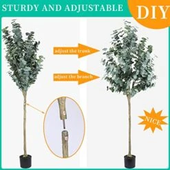 Artificial Eucalyptus Tree 6ft（71"） Tall Fake Eucalyptus Plants With 1140 Silver Dollar Leaves Faux Silk Eucalyptus Stems With Planter Artificial Tree For Indoor Outdoor Home Office Shop Decoration -Artificial Trees Store 51379tiEnKL