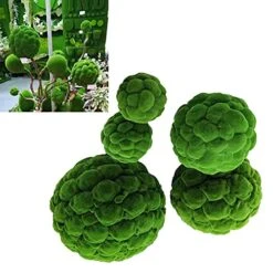 ZXLL 3in,4in,5in,6in,8in,12in,16in,20in Artificial Moss Balls,Natural Green,Not Easy To Fade,Faux Decorative Ball,Outdoor Garden,Artificial Boxwood Ball 1 Piece (Color : Green, Size : Ø30cm/12in) -Artificial Trees Store 513KKqj40ZS