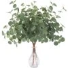 FUNARTY 6 Pcs Artificial Eucalyptus Leaves Stems 25in Tall With 80 Leaves Fake Silver Dollar Eucalyptus Plant Greenery Stems Branches For Farmhouse Vase Bouquets Wedding Home Decor 1 FUNARTY 6 Pcs Artificial Eucalyptus Leaves Stems 25in Tall With 80 Leaves Fake Silver Dollar Eucalyptus Plant Greenery Stems Branches For Farmhouse Vase Bouquets Wedding Home Decor -Artificial Trees Store 513aopyf48L
