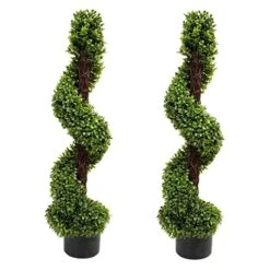 VegasDoggy 2 PCS 19.7 Inch Artificial Boxwood Balls Topiary - 4 Layers Faux Plants Decorative Balls UV Protected For Indoor, Outdoor, Garden, Wedding, Balcony, Backyard And Home Decor