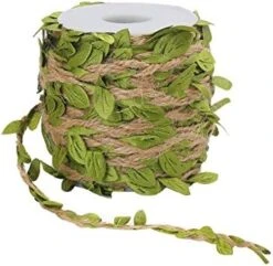 Tenn Well 66Ft Natural Jute Twine, 5MM Burlap Leaf Ribbon With Artificial Vine Green Leaves For Wedding Home Garden Jungle Safari Party Decorations -Artificial Trees Store 514IP9ovaL. AC