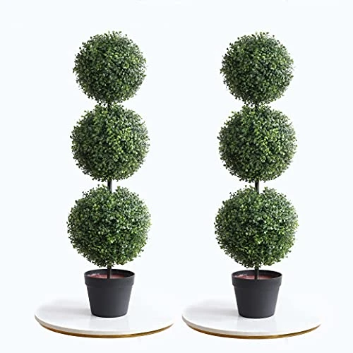 Momoplant (2 Pack Artificial Cypress Topiary Ball Tree -Triple Ball Boxwood- 37Inchs Triple Ball Boxwood Indoor/Outdoor Topiaries Trees - Artificial Outdoor Plants Cypress Plant 5 Momoplant (2 Pack Artificial Cypress Topiary Ball Tree -Triple Ball Boxwood- 37Inchs Triple Ball Boxwood Indoor/Outdoor Topiaries Trees - Artificial Outdoor Plants Cypress Plant - Image 3