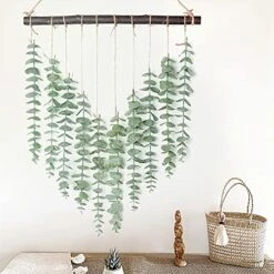 Artificial Eucalyptus Greenery Hanging Wall Decor Fake Eucalyptus Vines Wall Hanging Plants With Wooden Stick Farmhouse Rustic Boho Wall Decor For Bedroom, Living Room, Entryway And Bathroom Decor -Artificial Trees Store 514PrRN11tL