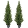 Pre-Potted 4' Artificial Cedar Topiary Outdoor Indoor Tree (Pack Of 2) 1 Pre-Potted 4' Artificial Cedar Topiary Outdoor Indoor Tree (Pack Of 2) -Artificial Trees Store 514kCYDamZL