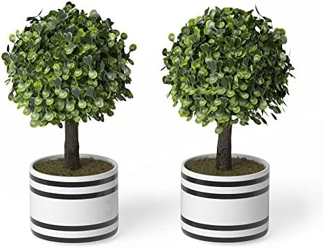 Barnyard Designs Set Of 2 (12.5") Artificial Boxwood Topiary Potted Plant Decorations, Mini Faux Fake Plant Greenery Arrangements In Pots For Office Desk Or Home Decor, 5.5" X 12.5" 9 Barnyard Designs Set Of 2 (12.5") Artificial Boxwood Topiary Potted Plant Decorations, Mini Faux Fake Plant Greenery Arrangements In Pots For Office Desk Or Home Decor, 5.5" X 12.5" - Image 7