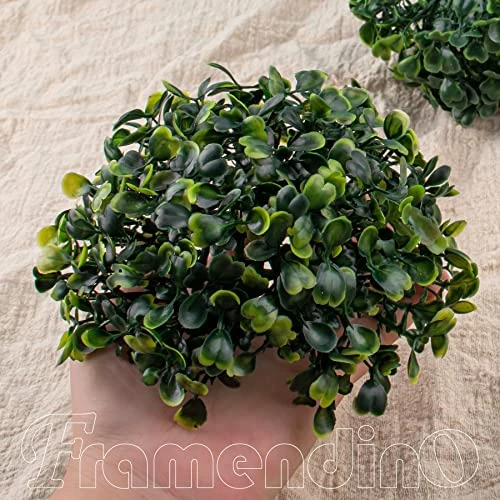 Framendino, 4 Pack 6 Inch Artificial Plant Topiary Ball Faux Boxwood Green Round Hanging Balls For Home Decor 4 Framendino, 4 Pack 6 Inch Artificial Plant Topiary Ball Faux Boxwood Green Round Hanging Balls For Home Decor - Image 2