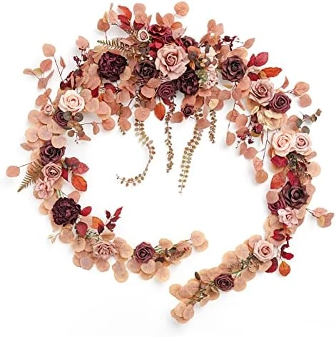 Ling's Moment 9FT Eucalyptus And Willow Leaf Garland With White Flower, Handcrafted Wedding Sweetheart Table Centerpieces Head Table Decor Arch Backdrop Decorations For Wedding | White & Sage 11 Ling's Moment 9FT Eucalyptus And Willow Leaf Garland With White Flower, Handcrafted Wedding Sweetheart Table Centerpieces Head Table Decor Arch Backdrop Decorations For Wedding | White & Sage - Image 9