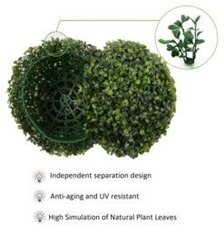 Coregreen Artificial Topiary Ball 2pcs 10in Fake Boxwood Plant Decorative Balls Faux Plants Garden Spheres Indoor Outdoor Front Porch Decor Home Wedding Birthday Christmas Party Decor (10in)