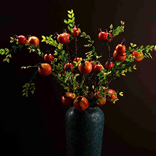 JD ARTIFICIAL PLANTS 4PCS 26 Inch Artificial Pomegranate Branches Fake Greenery Plants For Home Décor Office Restaurant Wedding Garden Patio Shop Window Photography Props(2pcs Red&2pcs Orange) 5 JD ARTIFICIAL PLANTS 4PCS 26 Inch Artificial Pomegranate Branches Fake Greenery Plants For Home Décor Office Restaurant Wedding Garden Patio Shop Window Photography Props(2pcs Red&2pcs Orange) - Image 3