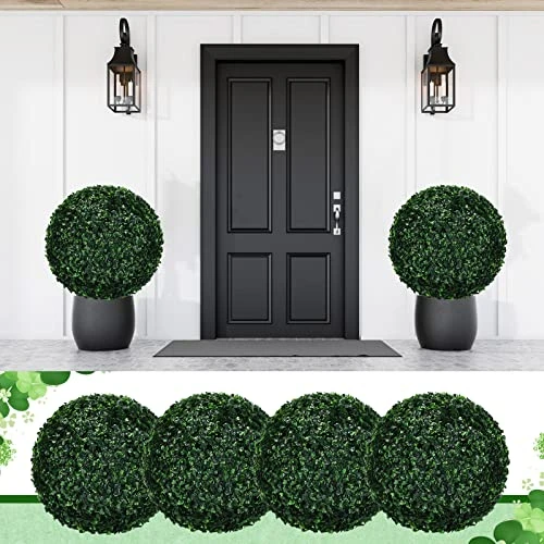 Yunlly 4 Pcs 14.2 Inch 3 Layers Outdoor Artificial Plant Topiary Ball UV Resistant Faux Boxwood Plants Outdoor Decorative Balls For Backyard, Balcony, Garden, Wedding And Home Decor 7 Yunlly 4 Pcs 14.2 Inch 3 Layers Outdoor Artificial Plant Topiary Ball UV Resistant Faux Boxwood Plants Outdoor Decorative Balls For Backyard, Balcony, Garden, Wedding And Home Decor - Image 5