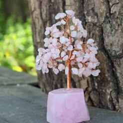 CYFGG Chakra Tree Decor Healing Crystal Tree With Natural Stone Base Decor Copper Money Bonsai Tree Quartz Tree Of Life Suitable For Home Office Table Decorations(Pink) -Artificial Trees Store 5169YQ9 jTL. AC