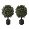 CAPHAUS Artificial Boxwood Topiary Ball Tree Set Of 2, Artificial UV Resistant Bushes, Faux Potted Tree, Plant In Pot W/Dried Moss, Fake Shrubs For Indoor, Front Porch, Outdoor, W/Orange Flower 1 CAPHAUS Artificial Boxwood Topiary Ball Tree Set Of 2, Artificial UV Resistant Bushes, Faux Potted Tree, Plant In Pot W/Dried Moss, Fake Shrubs For Indoor, Front Porch, Outdoor, W/Orange Flower -Artificial Trees Store 516NCVpqsVL