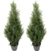 TWO Pre-potted 3' Artificial Cedar Topiary Outdoor Indoor Tree -Artificial Trees Store 516O2Ffqs6L