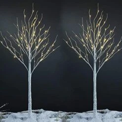 LIGHTSHARE 4 Feet 6 Feet And 8 Feet Birch Tree,Warm White, For Home,Pack Of 3, Festival, Party, And Christmas Decoration, Indoor And Outdoor Use -Artificial Trees Store 516UfbPX0qL. AC