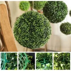Coregreen Artificial Topiary Ball 2pcs 10in Fake Boxwood Plant Decorative Balls Faux Plants Garden Spheres Indoor Outdoor Front Porch Decor Home Wedding Birthday Christmas Party Decor (10in) -Artificial Trees Store 516Xvk2qLHL