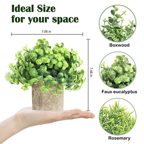 Joyhalo Fake Potted Plants - 3 Pack Artificial Plants In Pots Faux Plants Indoor For Home Room Bedroom Farmhouse Office Desk Decor 4 Joyhalo Fake Potted Plants - 3 Pack Artificial Plants In Pots Faux Plants Indoor For Home Room Bedroom Farmhouse Office Desk Decor - Image 2