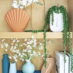 Supla 4 Pcs Artificial Hanging Succulents Faux Burro's Tail Picks Trailing String Of Pearls Succulents Fake Greenery Sprays For Basket Planter Centerpiece Floral Arrangement Indoor Outdoor Decor -Artificial Trees Store 5173iVyT4LS