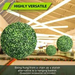 TolleSonne 2 Packs 21.6-inch Artificial Topiary Balls For Outdoor Decor, Faux Boxwood Balls, Garden Spheres Decorative, Artificial Plant For The Front Door, Backyard, Porch, Patio And Wedding -Artificial Trees Store 517Fr6YEyNL