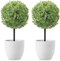 MyGift Tabletop Artificial Topiary Indoor Decor, Fake Plants Faux Purple Boxwood Ball Tree With White Planter Pots, Set Of 2 11 MyGift Tabletop Artificial Topiary Indoor Decor, Fake Plants Faux Purple Boxwood Ball Tree With White Planter Pots, Set Of 2 -Artificial Trees Store 517GcZtNlL. AC