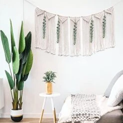 Heemlaxie Macrame Boho Wall Hanging Decor Woven Tapestry Wedding Christmas Backdrop Decoration For Home Apartment Nursery Bedroom Dorm Room (white) -Artificial Trees Store 517M5iGTj1L. AC