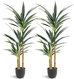 Waoops Artificial Tree 5.3Ft Faux Agave Plant With 3 Heads In Plastic Pot Fake Tree For Home Decor Indoor Or Outdoor Office Decoration Housewarming Gift 13 Waoops Artificial Tree 5.3Ft Faux Agave Plant With 3 Heads In Plastic Pot Fake Tree For Home Decor Indoor Or Outdoor Office Decoration Housewarming Gift -Artificial Trees Store 517RNOZaxCL. AC