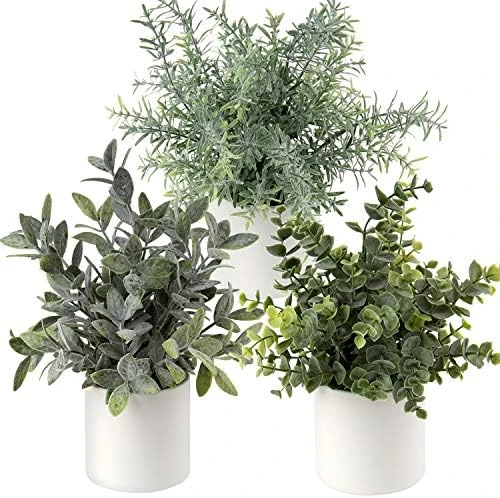 Briful Mini Fake Plants Set Of 2 Small Faux Plant Eucalyptus Rosemary Greenery Potted Plants Artificial Decor For Home Table Office Room Desk Bathroom Shelf Kitchen Farmhouse Mantel Decoration 11 Briful Mini Fake Plants Set Of 2 Small Faux Plant Eucalyptus Rosemary Greenery Potted Plants Artificial Decor For Home Table Office Room Desk Bathroom Shelf Kitchen Farmhouse Mantel Decoration - Image 9