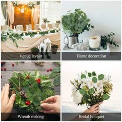 WILLBOND 30 Pieces Artificial Eucalyptus Leaf Stem Long Eucalyptus Artificial Greenery Leaves For Wedding, Holiday, Garden, Home, Office, Greens Decor -Artificial Trees Store 517acNO4hfL