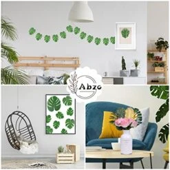 77 Pieces 9 Kinds Artificial Palm Leaves For Tropical Party Decorations Golden Tropical Leaves With Stems Jungle Leaves Decoration Hawaiian Party Beach Baby Shower Wedding Birthday Decorations -Artificial Trees Store 517wX5WO2PL