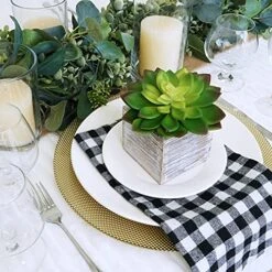 Set Of 3 Assorted Small Potted Succulents Plants Decorations Green Fake Succulents Cacti In Rustic Wooden Pots For Home Living Room Bathroom Table Centerpiece Windowsill Shelf Office Desk Indoor Decor -Artificial Trees Store 5187vTuCwhL