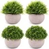 CEWOR 4 Packs Artificial Potted Plants Bathroom Fake Shelf Plant Office Table Decor Mini Green Faux Topiary Kitchen Cabinet Farmhouse Decorations -Artificial Trees Store 5188BphIxvL