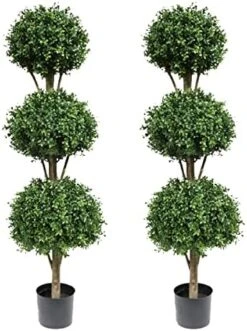 Momoplant Artificial Topiary Triple Ball Boxwood Tree, Two Pack Fake Topiaries Trees 46.5inch Faux Shrubs Plants Potted Outdoor Indoor Proch Office Garden Green (3.87ft) 15 Momoplant Artificial Topiary Triple Ball Boxwood Tree, Two Pack Fake Topiaries Trees 46.5inch Faux Shrubs Plants Potted Outdoor Indoor Proch Office Garden Green (3.87ft) -Artificial Trees Store 518dMNSTBpL. AC