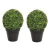 2 X Artificial Premium Quality Topiary Boxwood Ball Plants In Black Pots For Indoor Outdoor Decor, UV Stable (20in/50cm) -Artificial Trees Store 518pyRb9pBS