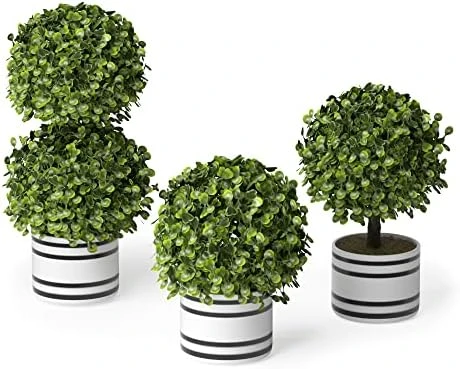 Barnyard Designs Set Of 2 (12.5") Artificial Boxwood Topiary Potted Plant Decorations, Mini Faux Fake Plant Greenery Arrangements In Pots For Office Desk Or Home Decor, 5.5" X 12.5" 10 Barnyard Designs Set Of 2 (12.5") Artificial Boxwood Topiary Potted Plant Decorations, Mini Faux Fake Plant Greenery Arrangements In Pots For Office Desk Or Home Decor, 5.5" X 12.5" - Image 8