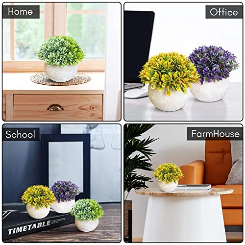 GENERIC 3 Bundle Pack Small Potted Artificial Fake Plastic Plants, Faux Desk Shrub Plants For Indoor Home Office Kitchen Bathroom Farmhouse CoffeeTable Room Decor 4 GENERIC 3 Bundle Pack Small Potted Artificial Fake Plastic Plants, Faux Desk Shrub Plants For Indoor Home Office Kitchen Bathroom Farmhouse CoffeeTable Room Decor - Image 2