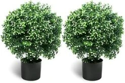 Sunnyglade 21.6” Tall Artificial Lavender Topiary Ball Tree Set Of 2 Pack Potted Bushes UV Resistant Potted Plants For Indoor Outdoor Home Garden(Purple) -Artificial Trees Store 519nQvOBeL. AC