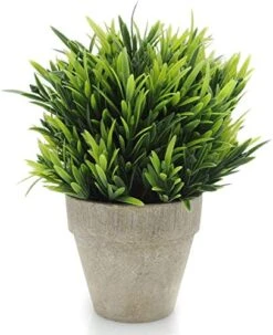Velener Artificial Grass Potted Plant - Emerald Green Home Decor, Pumpkin Topiary Outdoor & Indoor Fall Plants Home Decor Accents, Coastal Kitchen, Countertops, Classroom, Farmhouse Christmas Decor