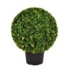 Vickerman Everyday 20 Inch Artificial Pre-Lit Boxwood Topiary Ball - UV Resistant Indoor Outdoor - Potted Natural Green - Home Patio Tabletop Faux Bush Decoration -Artificial Trees Store 51AETuAmxvL