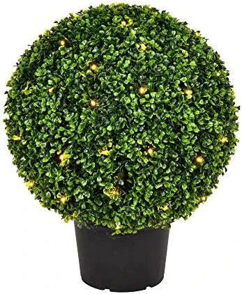 Vickerman Everyday 20 Inch Artificial Pre-Lit Boxwood Topiary Ball - UV Resistant Indoor Outdoor - Potted Natural Green - Home Patio Tabletop Faux Bush Decoration 5 Vickerman Everyday 20 Inch Artificial Pre-Lit Boxwood Topiary Ball - UV Resistant Indoor Outdoor - Potted Natural Green - Home Patio Tabletop Faux Bush Decoration - Image 3