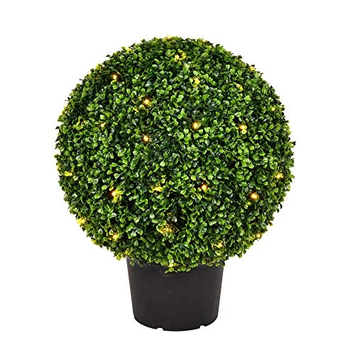Vickerman Everyday 20 Inch Artificial Pre-Lit Boxwood Topiary Ball - UV Resistant Indoor Outdoor - Potted Natural Green - Home Patio Tabletop Faux Bush Decoration 3 Vickerman Everyday 20 Inch Artificial Pre-Lit Boxwood Topiary Ball - UV Resistant Indoor Outdoor - Potted Natural Green - Home Patio Tabletop Faux Bush Decoration