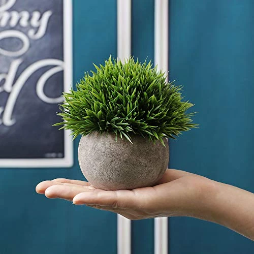 T4U 3PCS Artificial Plastic Potted Plant Fake Green Grass Faux Plant With Pot For Home Office Indoor Décor 8 T4U 3PCS Artificial Plastic Potted Plant Fake Green Grass Faux Plant With Pot For Home Office Indoor Décor - Image 6