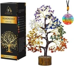 FASHIONZAADI Seven Chakra Tree - Crystal Gifts - Crystal Tree Of Life - Tree Of Life Decor - Gem Tree - Luck Crystal - Tree Of Life Chakra Stones - Crystal Bonsai Tree - Crystal For Desk - Money Tree -Artificial Trees Store 51AOmyW6WzL. AC