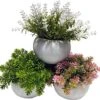 Artificial Mini Potted Plant Decor (Set Of 3) | Pink, White, Green Set | Fake Plant | Office Decor, Bathroom Decor, Farmhouse Decor, Kitchen Decor | Faux Topiary Decore | Home Decor Clearance