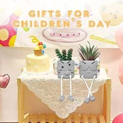 SEMSOIIO 2 Pcs Fake Plants In Cement Pot With Hanging Legs, Creative Artificial Faux Succulent For Home/Office Decor (Tongue & Smoking) 15 SEMSOIIO 2 Pcs Fake Plants In Cement Pot With Hanging Legs, Creative Artificial Faux Succulent For Home/Office Decor (Tongue & Smoking) -Artificial Trees Store 51ARY8U9MbL