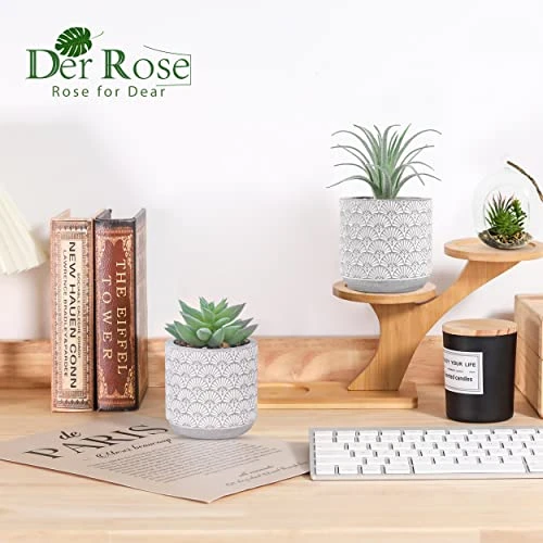 Der Rose 2 Packs Fake Plants Artificial Succulents Plants In Pots For Home Boho Decor Indoor 6 Der Rose 2 Packs Fake Plants Artificial Succulents Plants In Pots For Home Boho Decor Indoor - Image 4