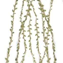 Tenn Well 66Ft Natural Jute Twine, 5MM Burlap Leaf Ribbon With Artificial Vine Green Leaves For Wedding Home Garden Jungle Safari Party Decorations -Artificial Trees Store 51AbGjDc4SL