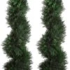 Two Pre-Potted 3' Spiral Pond Cypress Artificial Outdoor Indoor Topiary Trees 2 Two Pre-Potted 3' Spiral Pond Cypress Artificial Outdoor Indoor Topiary Trees -Artificial Trees Store 51B20ofCQ4L